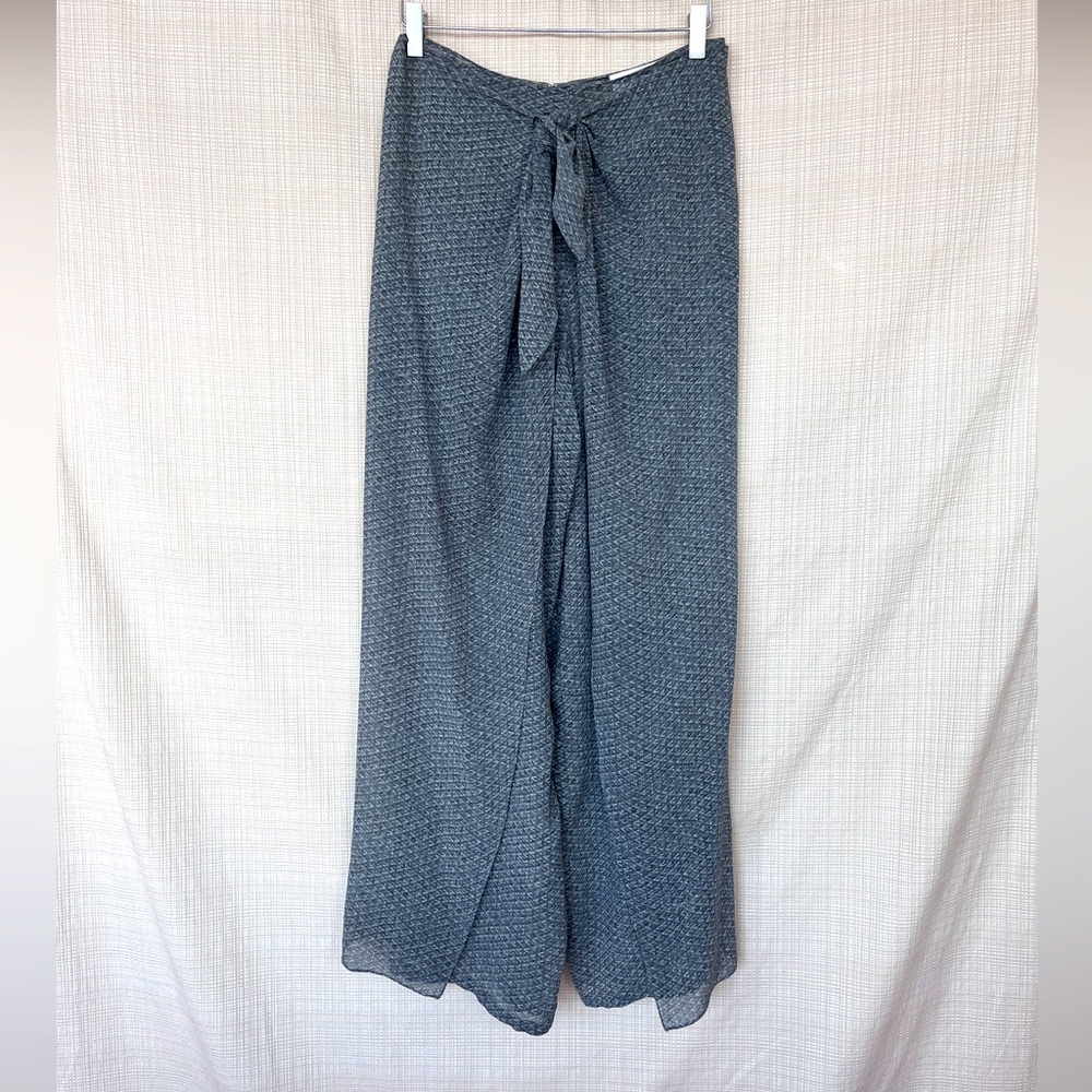 Vintage Rare 90s Emanuel Ungaro Wide Leg Pant 100% Silk 90s Minimalist Gray